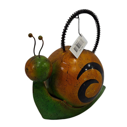 Whimsical Snail Watering Can – Hand-Painted Metal Garden Accessory
