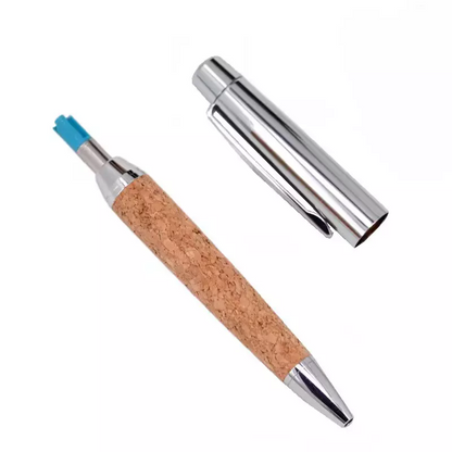 Eco-Friendly Cork Pens – Set of 8 Sustainable Ballpoint Pens, Unicolor