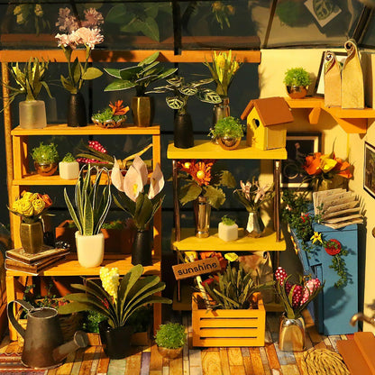 Miniatuurmodel "Cathy's Flower House" - Doe-het-zelf kas met ledverlichting (231 stuks)