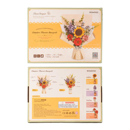 Late Summer Beauty DIY Wooden Flower Kit – Handbuilt Blooming Arrangement, 581 Pieces by Robotime