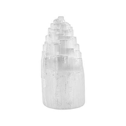 Glacier Glow Selenite Lamp – Crystal Light for Meditative Quiet, Ø7×18 cm