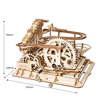 Classic Whirl DIY Wooden Marble Run Kit – Gravity's Quiet Spell, 233 Pieces by Robotime
