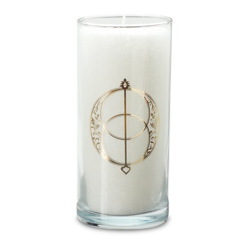 Avalon Candle – Magical Glass Candle for Indoors & Outdoors, White, 14cm