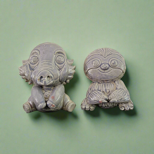 Cute Cryptid Magnets – Set of 2 Whimsical Ceramic Ornaments, 5× 0.5 cm