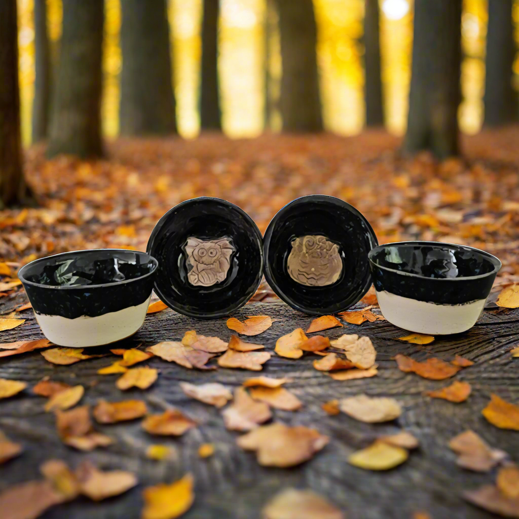 Pumpkin & Spider Snack Bowls – Ceramic Halloween Treat Set, Ø9×4 cm