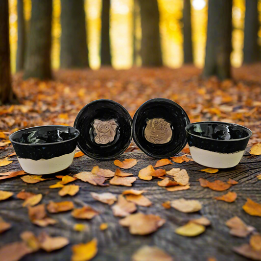 Pumpkin & Spider Snack Bowls – Ceramic Halloween Treat Set, Ø9×4 cm