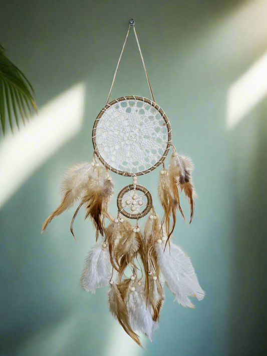 Aurora Dromenvanger "Lunar Bloom" - Boho Talisman voor Intuïtie &amp; Vernieuwing, 60 cm
