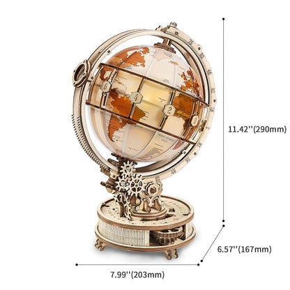 Luminous World DIY Wooden Globe Kit - Mechanical Sphere of Light, 180 pieces