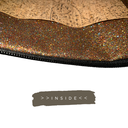 Eco-Chic Vegan Cork Shoulder Bag with Wallet – Floral Paisley Design
