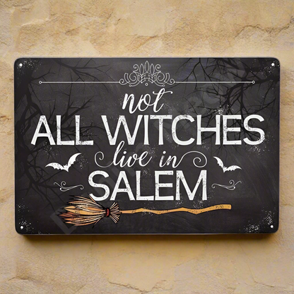 Salem Witches Metal Sign – Witchy Warning Wall Art, 20×30 cm