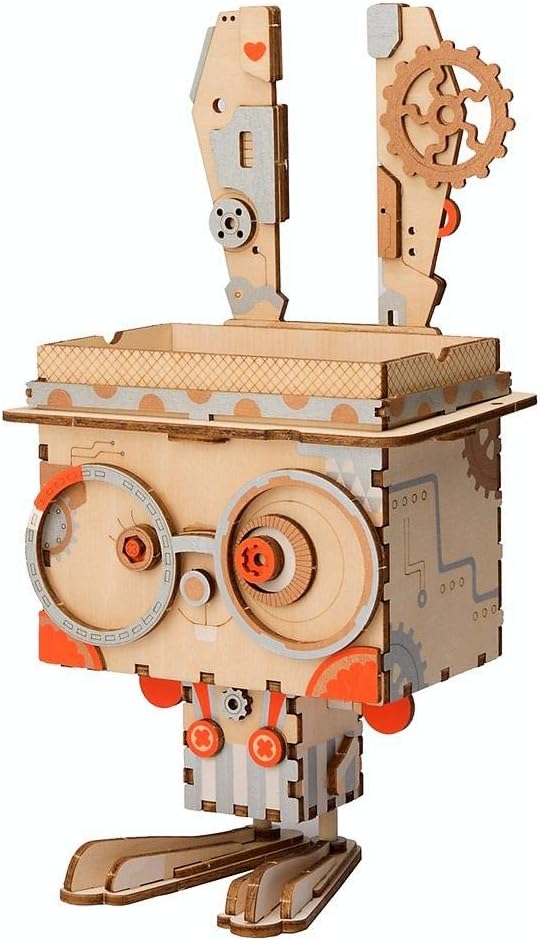 Moon-Burrow DIY Planter – Cheerful Bunny Succulent Pot, 66 Pieces by Robotime
