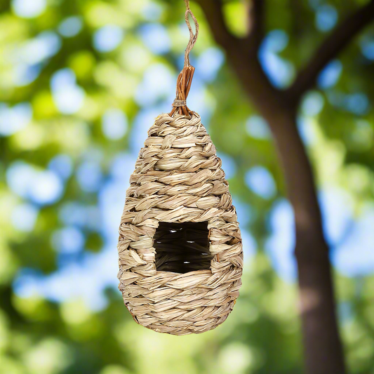 Woven Haven Natural Birdhouse – Nesting Magic for Slow Gardens, Ø11×24 cm