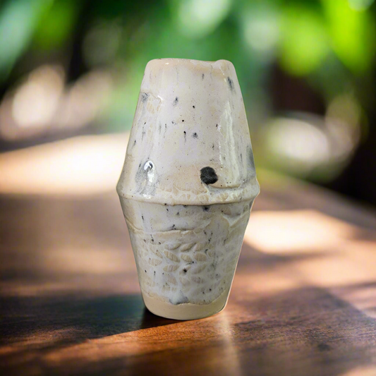 Earthen Grain Mini Vase – Vintage Glazed Ceramic Vessel, Ø6×10 cm