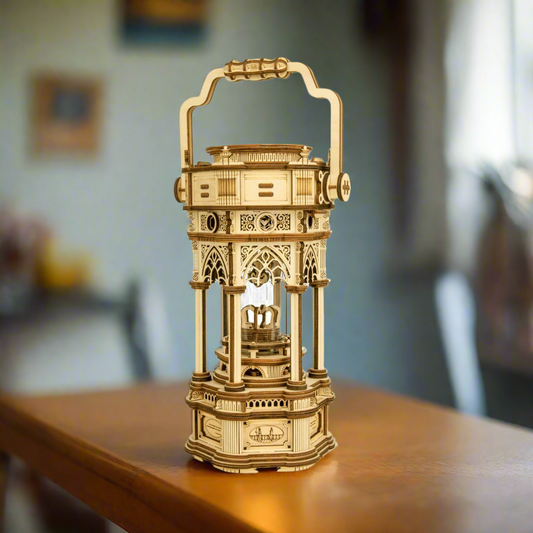 Victorian Lantern DIY Wooden Music Box Kit – Retro Ilumination,210 Pieces by Robotime