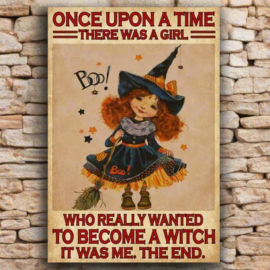Witchy Girl Metal Sign – Childhood Dream Wall Art, 20×30 cm
