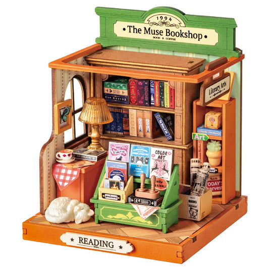 Miniatuurmodel "The Muse Bookshop" – doe-het-zelf-boekwinkelkit (68 stuks)