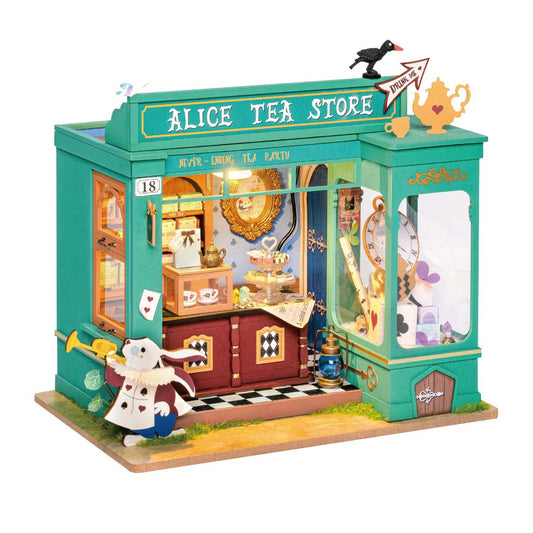 Miniatuurmodel "Alice's Tea Store" - Doe-het-zelfset voor een theewinkel met ledverlichting (148 stuks)