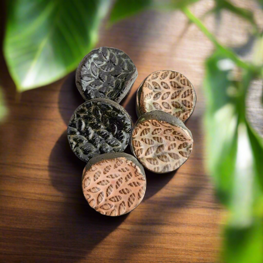 Botanical Drift Ceramic Fidgets – Grounding Tokens for ADHD, PTSD & Spectrum Relief, Ø2×0.5 cm