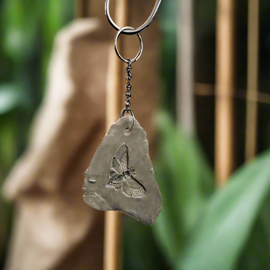 Fossil Imprint Keychain – Hand-Crafted Nature Charm, 4×3 cm, various designs