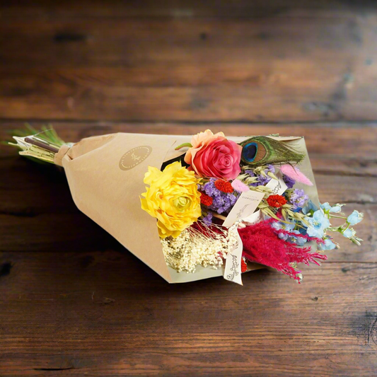 Sunlit Fields Dried Bouquet – Silk Celebration of Colors, Ø30×55 cm