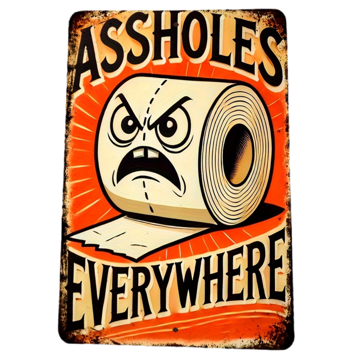 Assholes Everywhere Wooden Sign – Rude Restroom Humor Wall Art, 15×20 cm