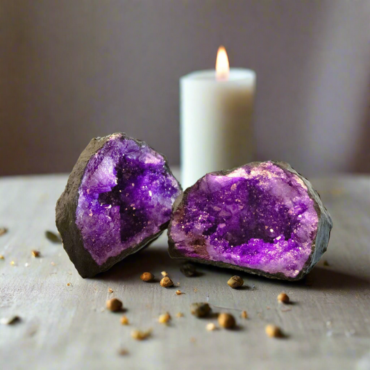 Purple Quartz Crystal Geode – Stone of Inner Clarity, ~9 × 8 cm by ANAS