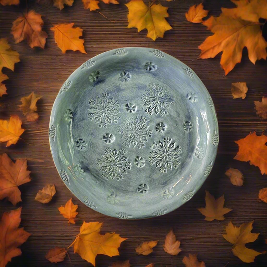 Oceanic Mandala Ceramic Plate – Summer Memories Captured in Glaze, Ø21.5×2 cm