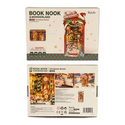 Christmas Street DIY Wooden Book Nook Kit – Wonderful Holiday Alley, 289 Pieces by Robotime