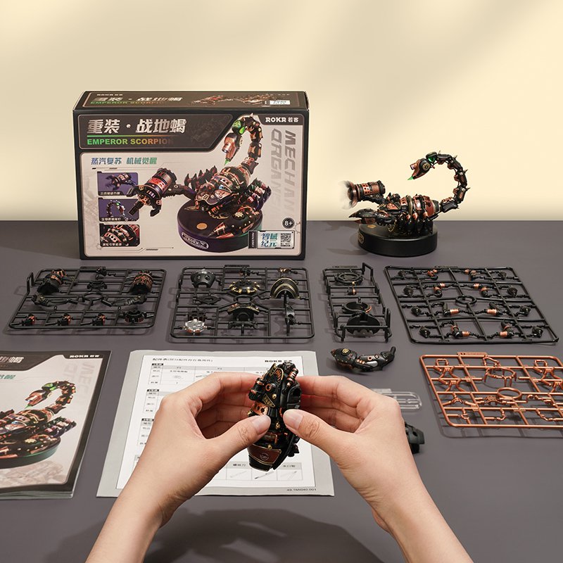 Mechanical Scorpion DIY Kit - 3D Robotic Scorpion Model with Motion & Light (123 pieces)