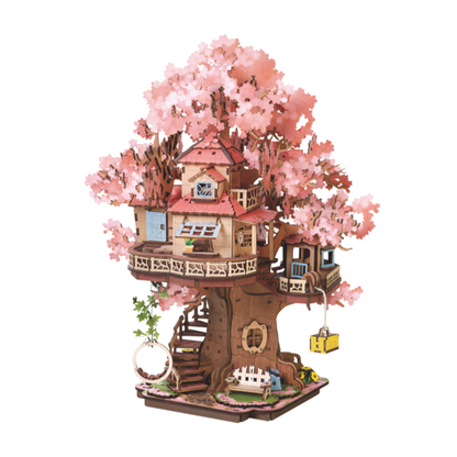 Blossom Dreams DIY Wooden Treehouse Kit – Sakura Childhood Sanctuary, 535 pieces by Robotime