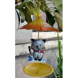Hanging Metal Bird Feeder – Hand-Painted Outdoor Feeder (46 cm)