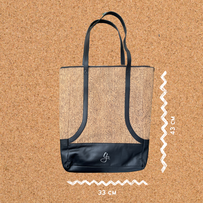 Eco-Chic Cork & Leather XL Bag – Sustainable Statement Tote