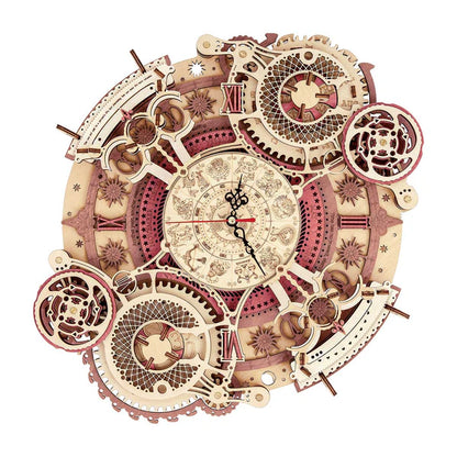 Zodiac Timekeeper DIY Wooden Clock Kit – Baroque Cosmic Precision, 168 pieces by Robotime