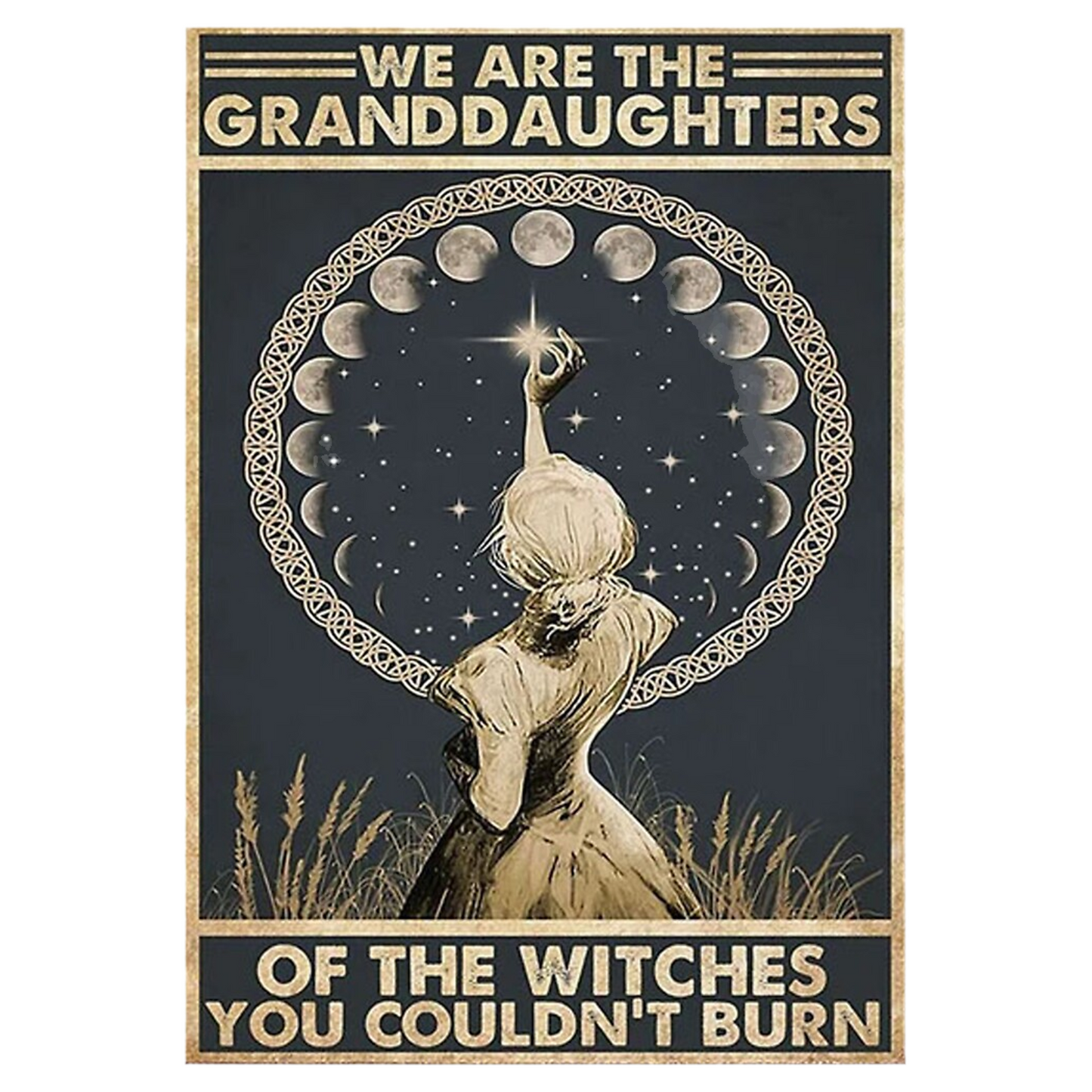 Witches' Granddaughters Metal Sign – Ancestral Power Wall Art, 20×30 cm