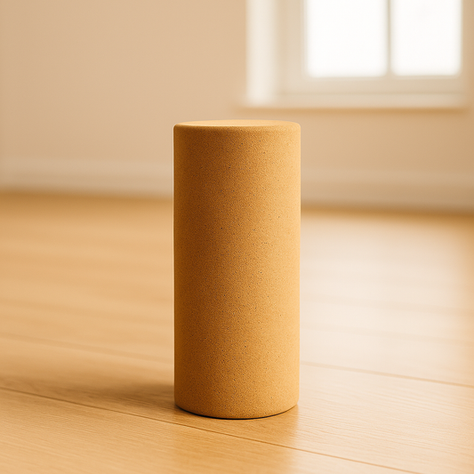 Premium yogaroller van natuurlijk kurk – stevige, antislip en milieuvriendelijke spiermassagepilaar, Ø10 x 35 cm