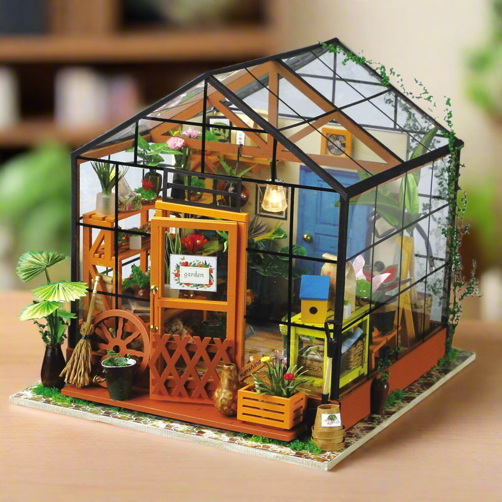 Cathy’s Flower House DIY Wooden Miniature Kit – Sunlit Garden Sanctuary, 231 Pieces by Robotime