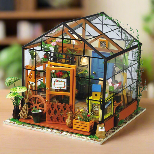 Cathy’s Flower House DIY Wooden Miniature Kit – Sunlit Garden Sanctuary, 231 Pieces by Robotime