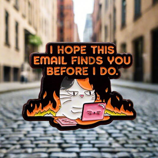 Mad Cat Enamel Pin – Fed-Up Feline Metal Badge