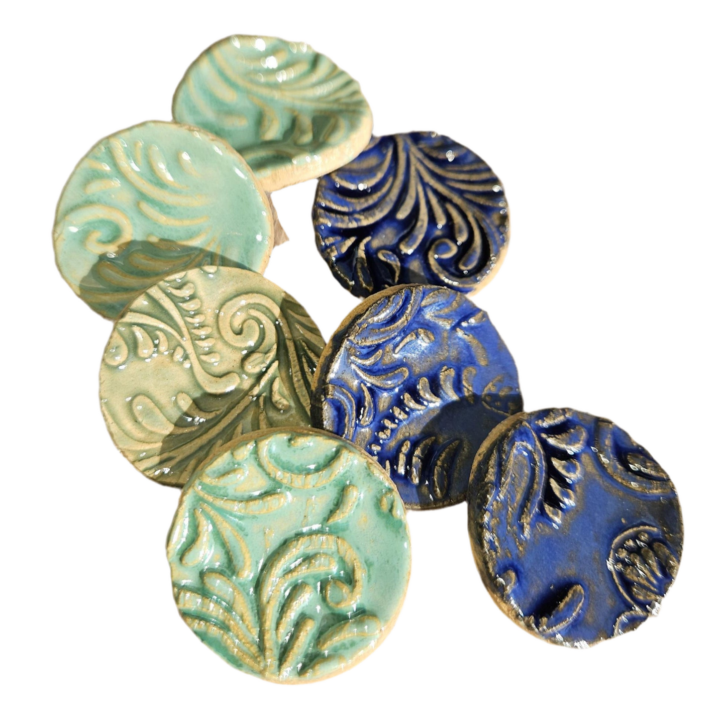 Baroque Swirl Ceramic Fidgets – Grounding Tokens for ADHD, PTSD & Spectrum Relief, Ø2×0.5 cm