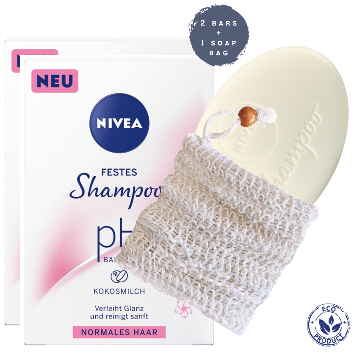 Nivea Shampoo Bar met Kokosmelk met Zeepzak