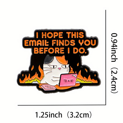 Mad Cat Enamel Pin – Fed-Up Feline Metal Badge