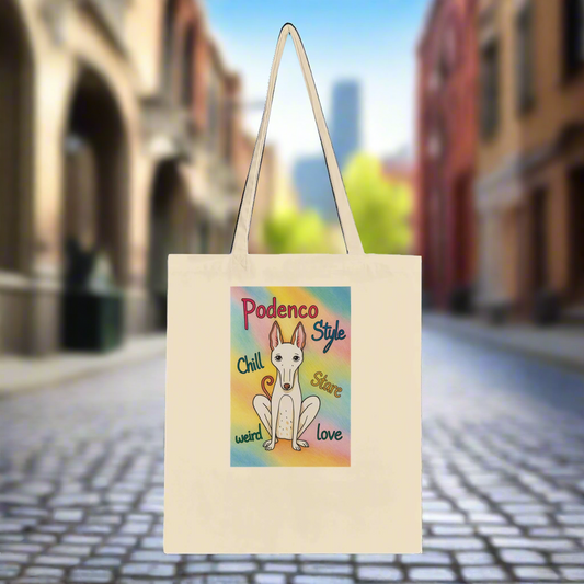 Podenco Spirit Eco‑Cotton Tote – Earth-Kind, Practical & Intentional, 10 liter / in 2 kleuren