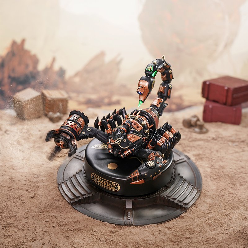 Mechanical Scorpion DIY Kit - 3D Robotic Scorpion Model with Motion & Light (123 pieces)
