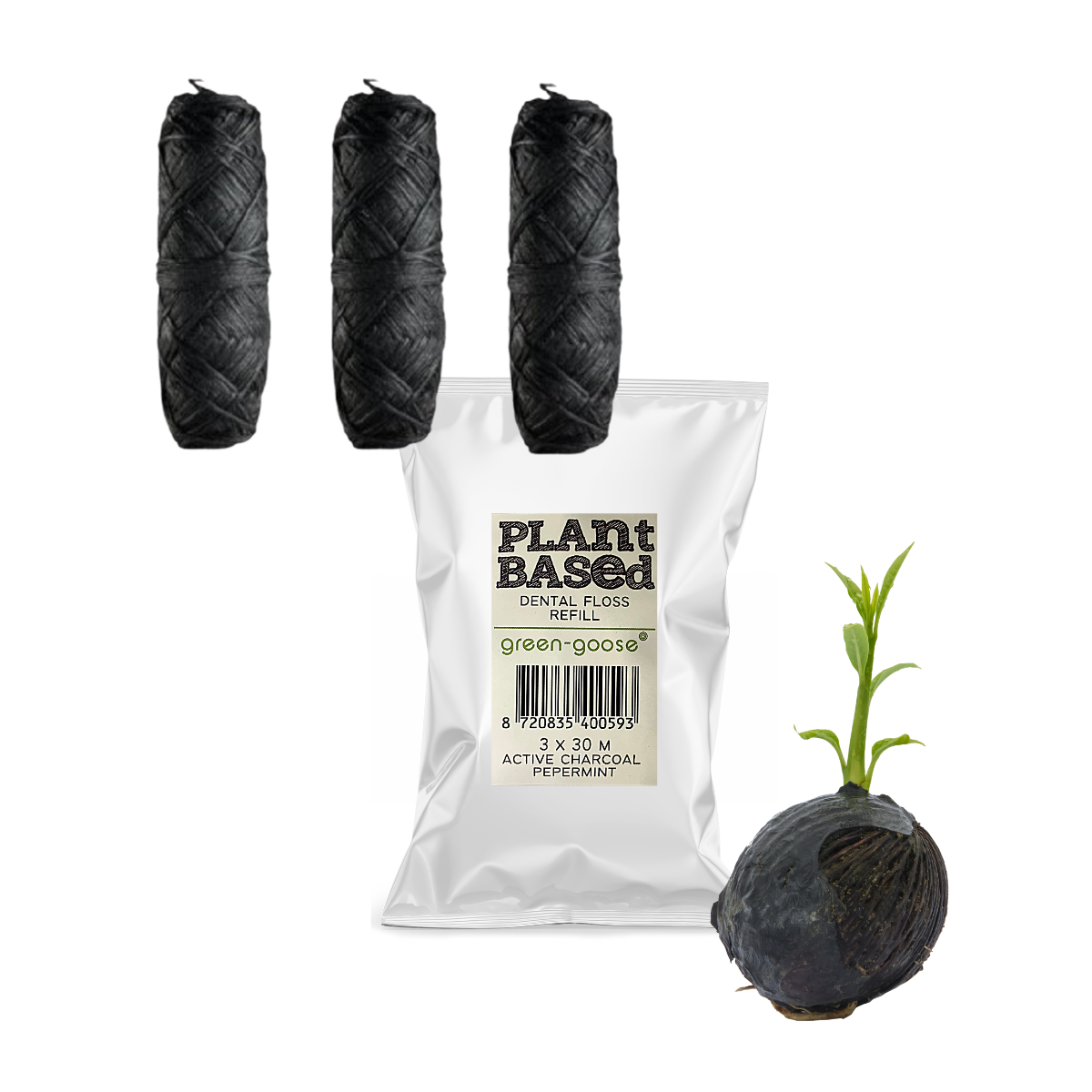 Bio-based Flosdraad  Charcoal Mint