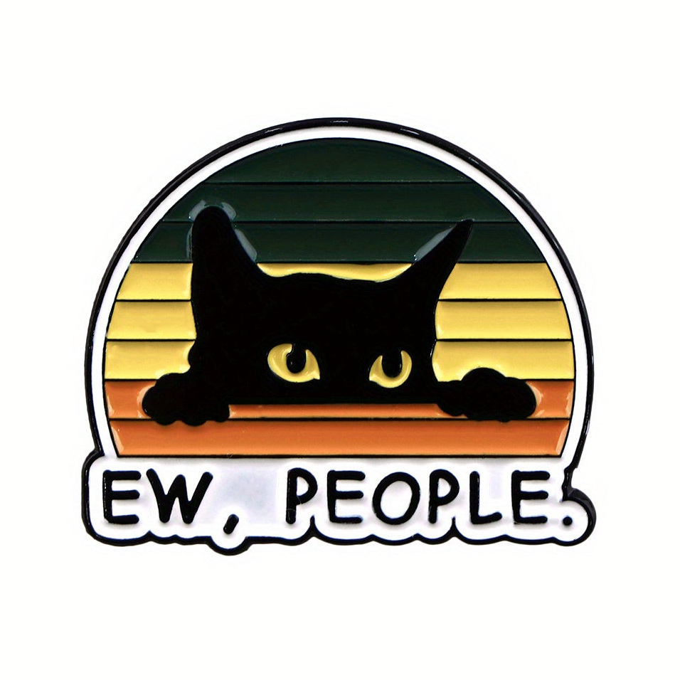 Ew People Enamel Pin – Introvert Feline Metal Badge