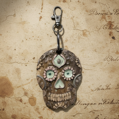 Día de los Muertos Keychain – Death & Transformation Charm, Ø5.5×7 cm