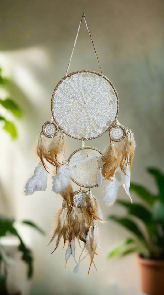 Aurora Dromenvanger "Golden Dawn" - Boho Talisman voor Dromen &amp; Bescherming, 80 cm