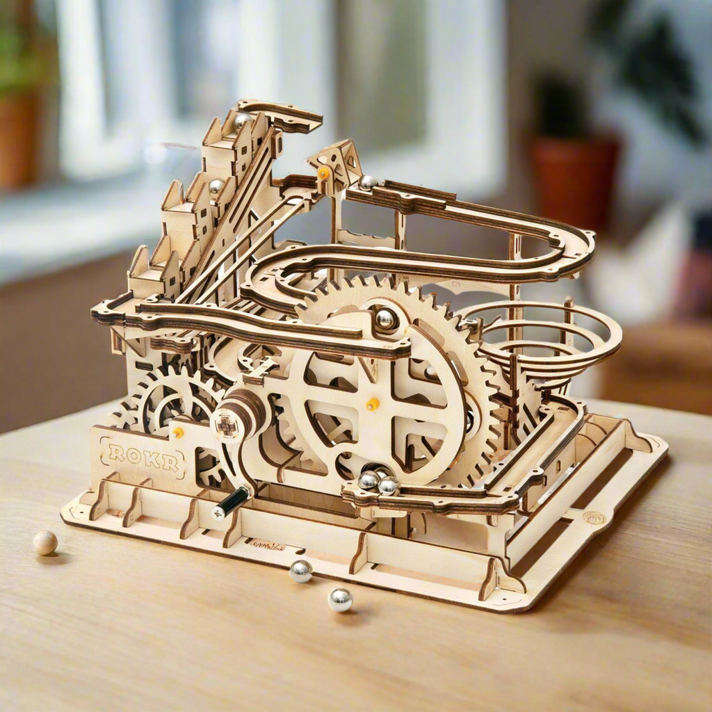 Classic Whirl DIY Wooden Marble Run Kit – Gravity's Quiet Spell, 233 Pieces by Robotime