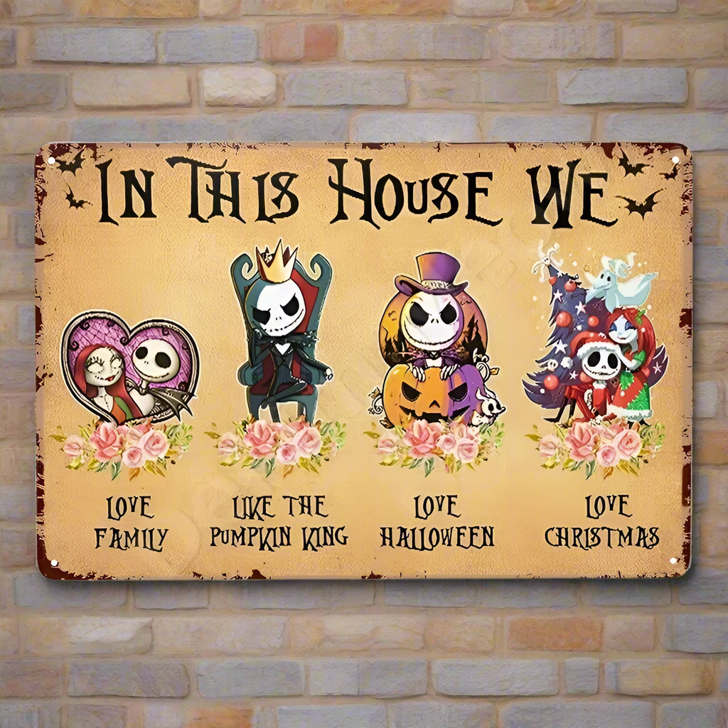 Pumpkin King Metal Sign – Halloween & Christmas Spirit Wall Art, 20×30 cm