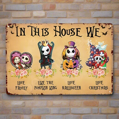Pumpkin King Metal Sign – Halloween & Christmas Spirit Wall Art, 20×30 cm